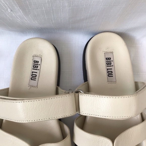 Anthropologie Bibi Lou Cutout Slide Sandals Cream Size 36 Us Size 5.5 $185 - Picture 3 of 12